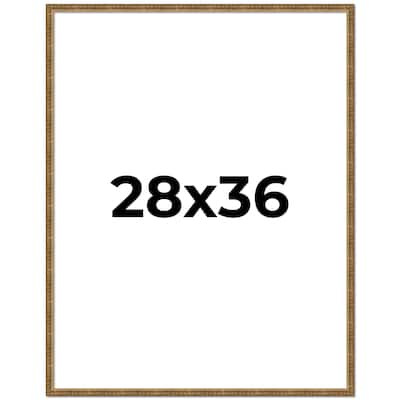 28x36 Frame Black Real Wood Picture Frame Kingsley Gold Distressed Photo Frame with UV Acrylic Foam Board Backing &