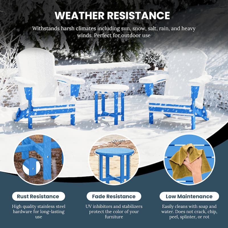 Polytrends Altura Eco-friendly All Weather Round 18" Side Table