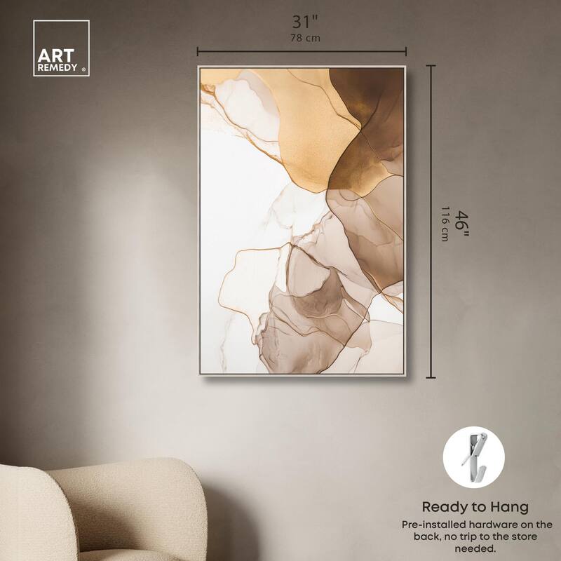Sepia Silk Streams Canvas by Art Remedy