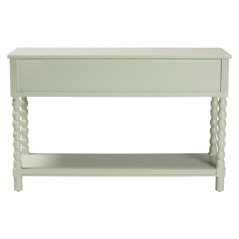 Karnia Console Table with Spindle Legs - 2-Drawer Accent Table with Turned Detailing and Open Shelf Storage