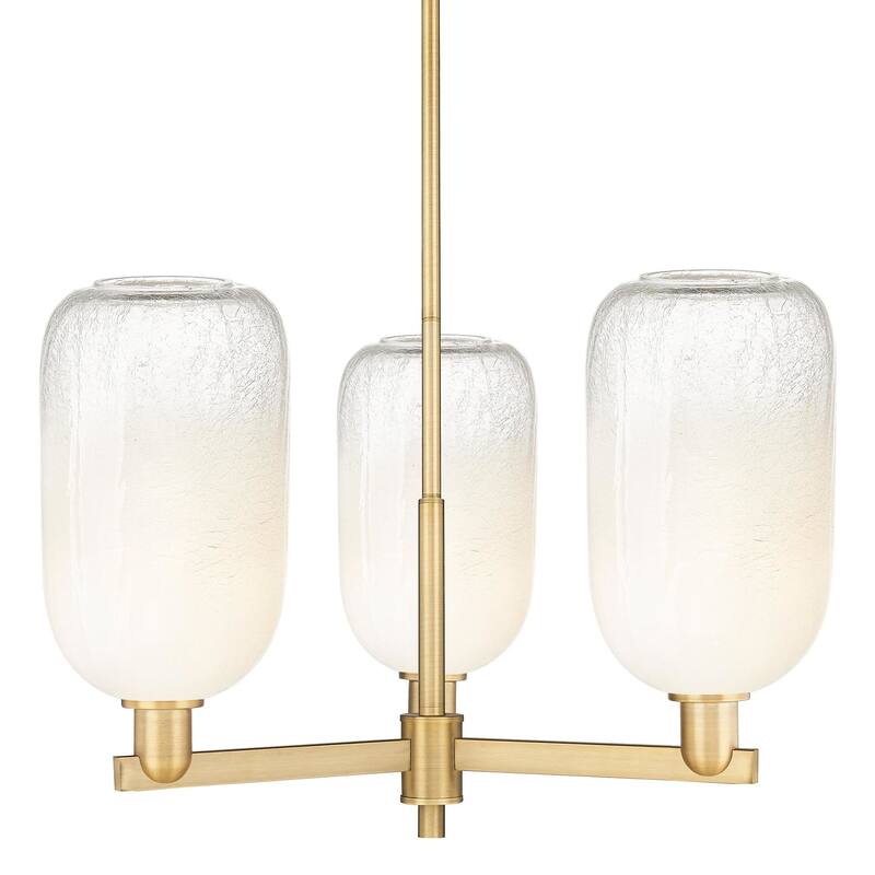 Innovations Lighting 716-3CR-17-18 Brookhaven Cloche Chandelier - Brushed Brass / Opal