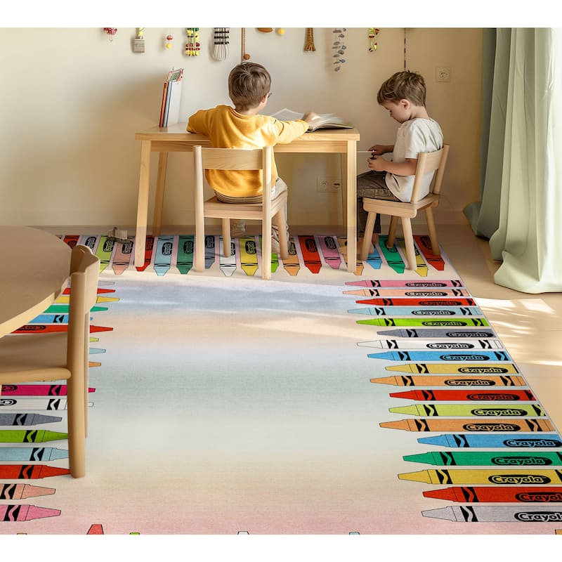 Well Woven Crayola Vibrant Modern Classroom Playroom Kids Rug