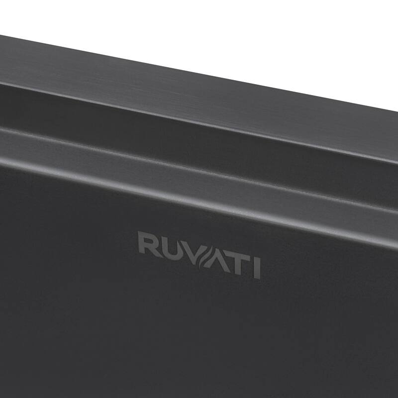 Ruvati 15 x 20 inch Gunmetal Black Stainless Steel Workstation Bar Sink Topmount - RVH8210BL