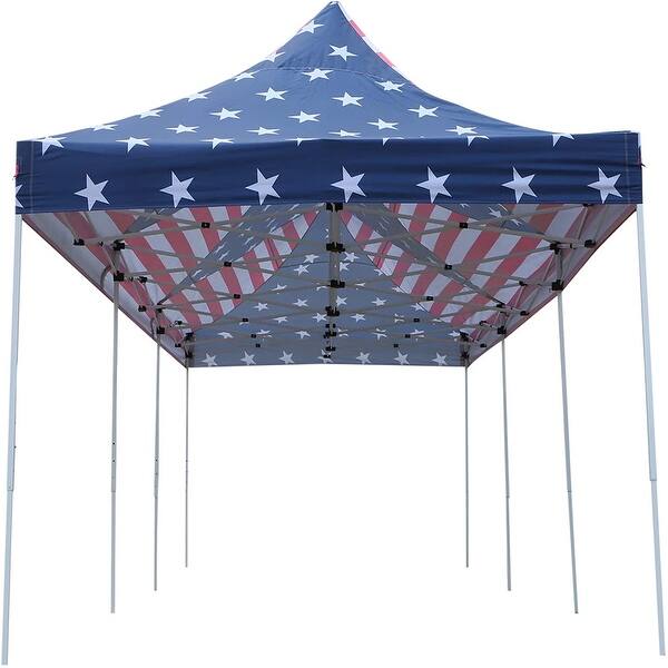 Pop Up Canopy Tent American Flag 62 88 X 23 58 X 9 83 Inches Overstock 31423833