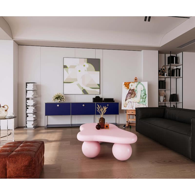 Cloud Shaped Coffee Table with 3 Ball Legs