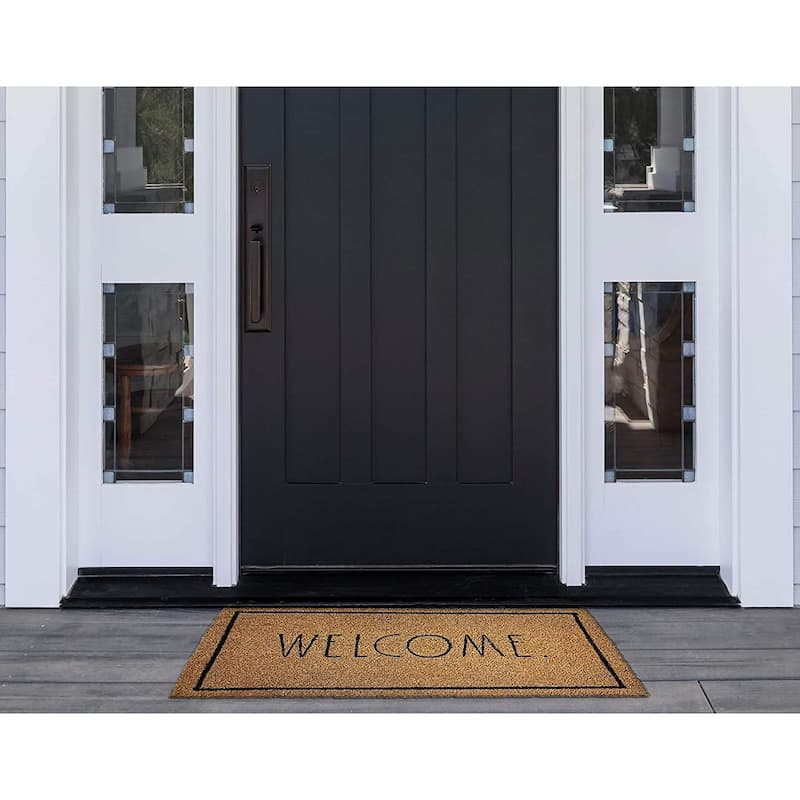 Rae Dunn Eviromentally Friendly Coir Welcome Mat - 18" x 30" - 18" x 30" - WELCOME