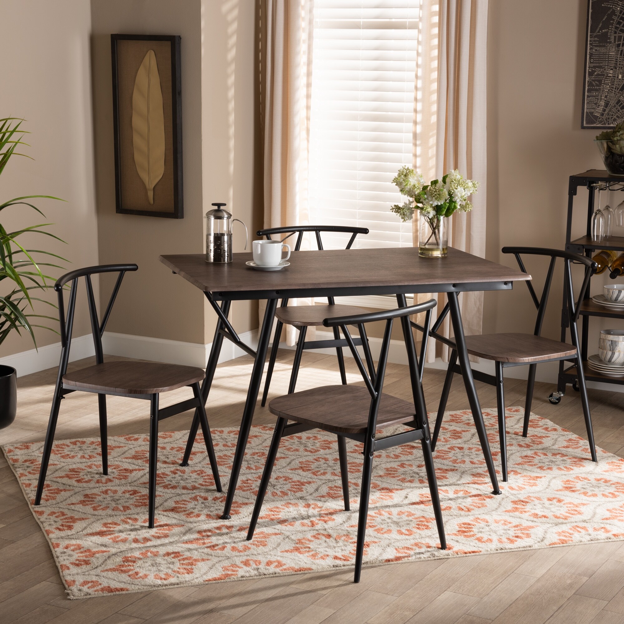 Shop Ciara Modern And Contemporary 5 Piece Dining Set Overstock