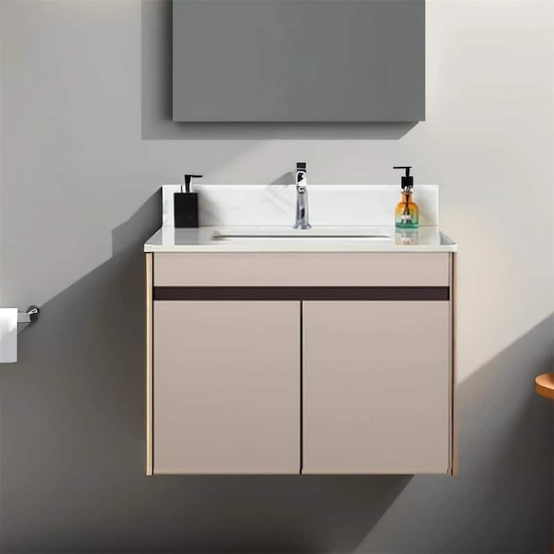 31" Marble Vanity Top with Pre-drilled Faucet Holes, Undermount Sink