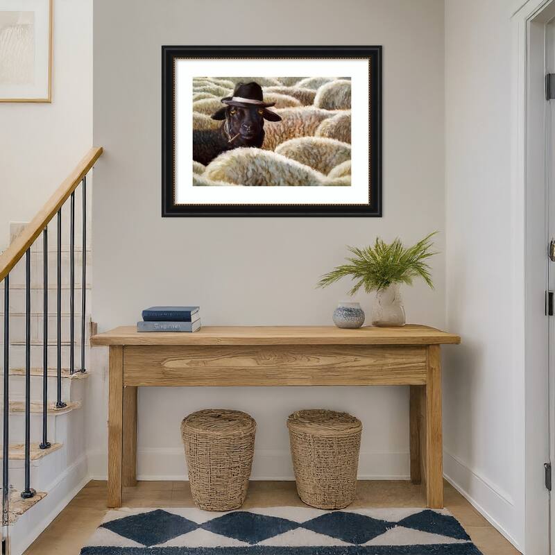 The Black Sheep by Lucia Heffernan Wood Framed Wall Art Print
