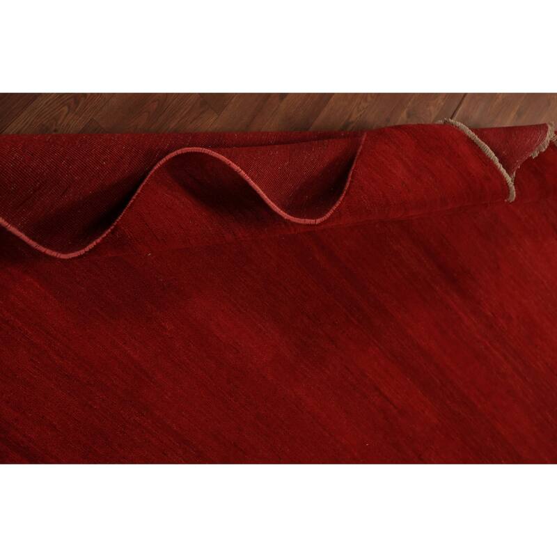 Gabbeh Modern Area Rug Handmade Oriental Red Wool Carpet - 5'6" x 7'10"