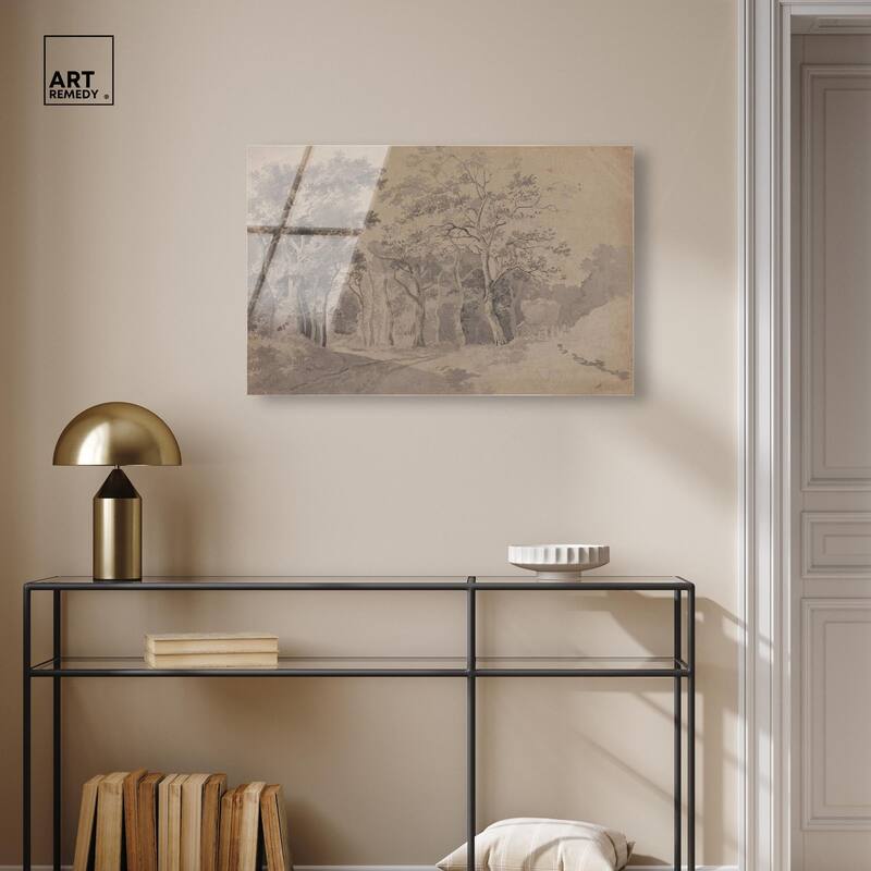 Grove with Road and Haycart Acrylic by Art Remedy, Ready to Hang