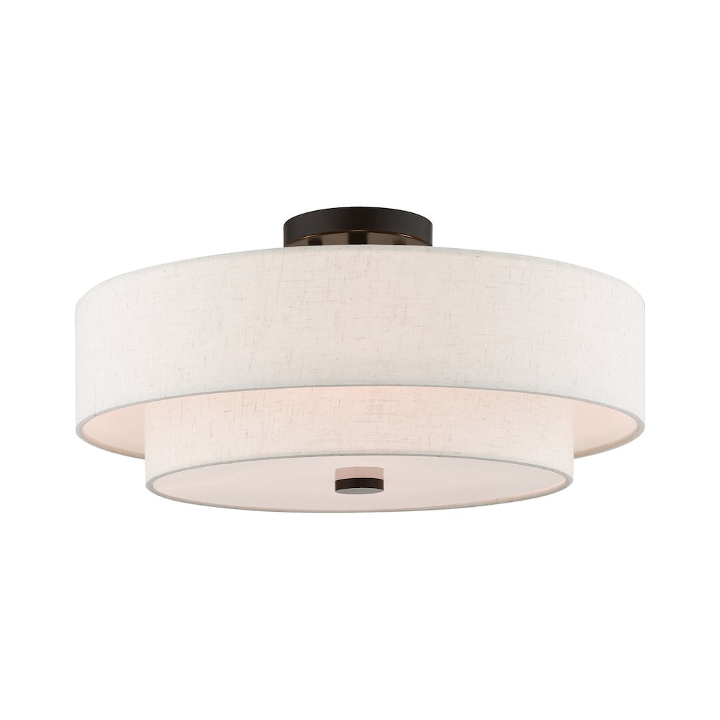 Livex Lighting Claremont 4 Light 18" Wide Semi-Flush Drum Ceiling