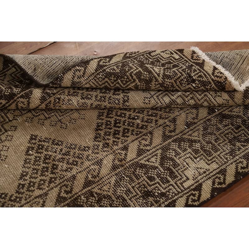 Tribal Geometric Qashqai Persian Area Rug Hand-Knotted Wool Carpet - 3'10" x 6'5"