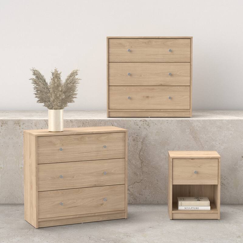 Porch & Den Zoe 3-Piece Bedroom Set - Nightstand And Chest Set Of 2 - Jackson Hickory