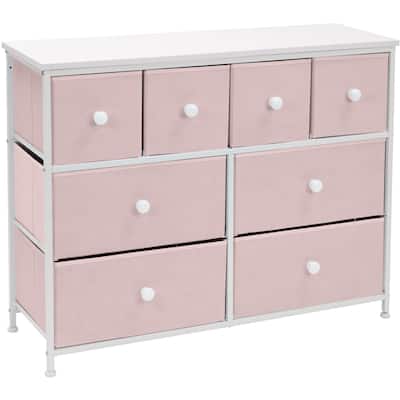 8-Drawer Chest Storage Tower, Knob Handle, Fabric Dresser for Bedroom