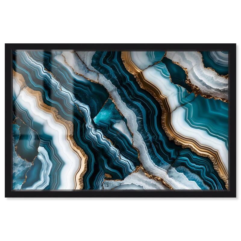 Teal Tides Treasure I Shadowbox by Art Remedy - Black - 45" x 30"
