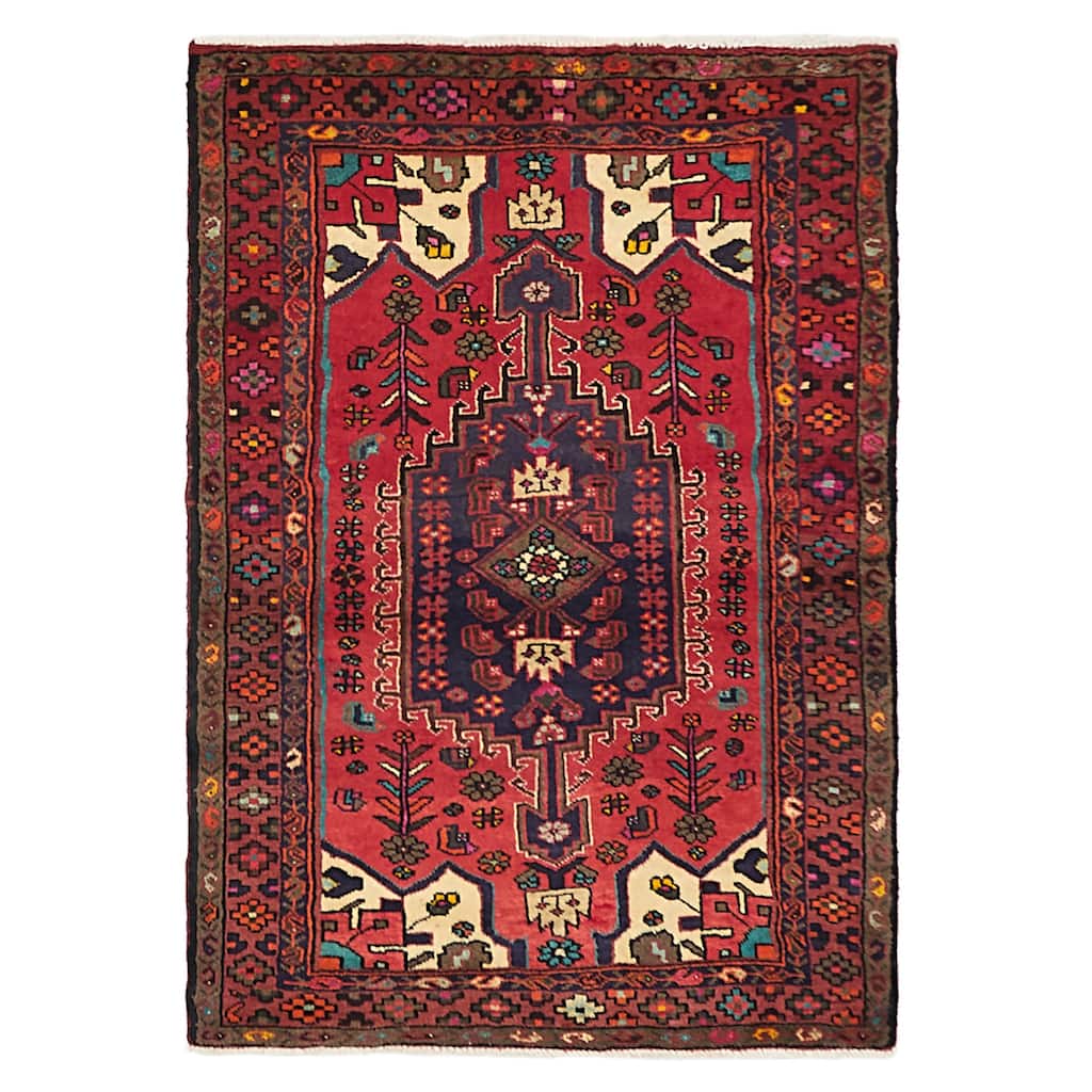 ECARPETGALLERY Hand-knotted Andelz Red Wool Rug - 3'2 x 4'7