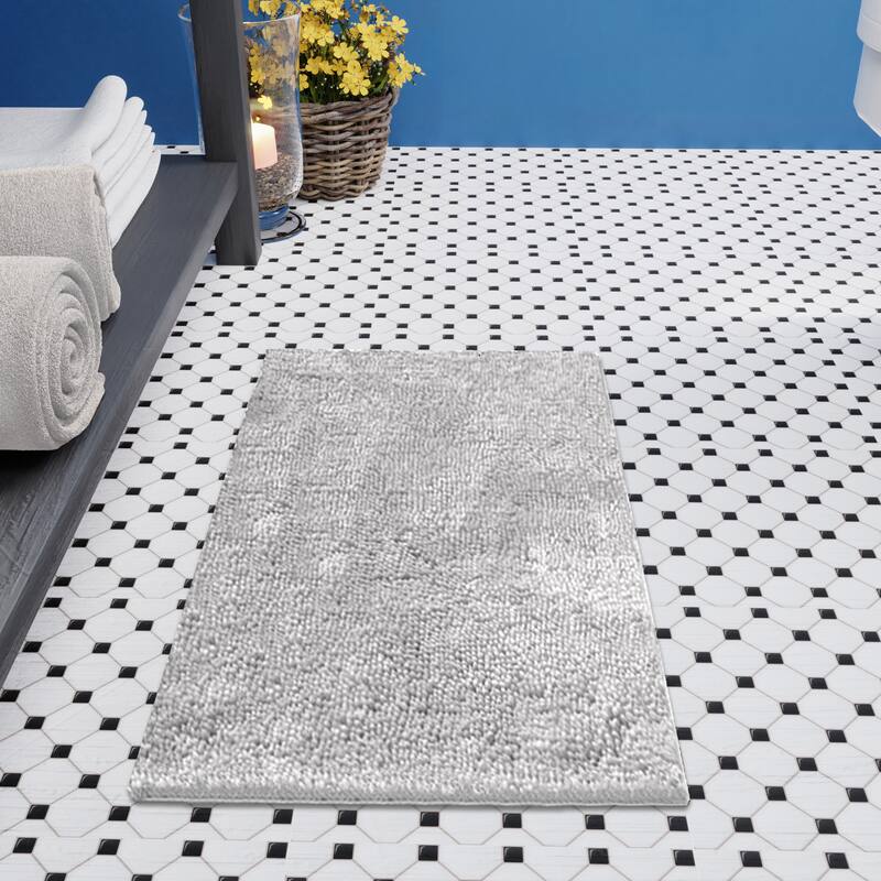 Resort Collection Plush Shag Chenille 2-Piece Bath Mat Set