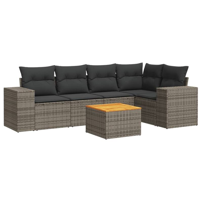 vidaXL Garden Sofa Set Black - 21.7 x 21.7 x 14.6