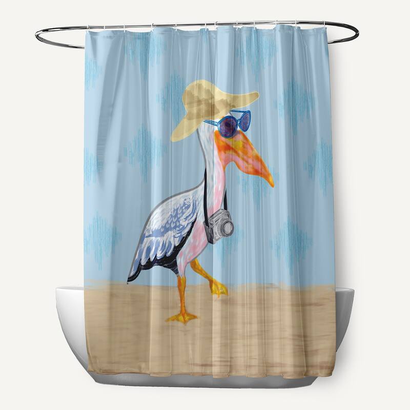 71 x 74-inch Bernadette Animal Print Print Print Shower Curtain - Blue