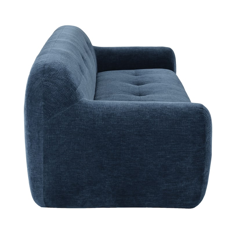 85.8"Wide Chenille Fabric 3-Seater Sofa, Full Sponge Compression Design,With Powder-Free Foam,Pocket Spring For Extra Comfort