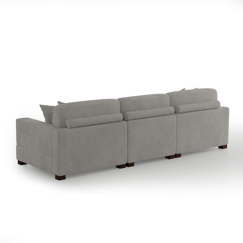 Modern Oversized Chenille Modular Sectional Sofa With Chaise