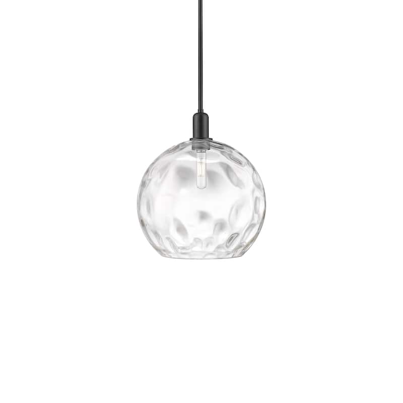 Innovations Lighting 716-1S-16-13 Athens Water Glass Pendant Athens - Matte Black / Clear Water Glass