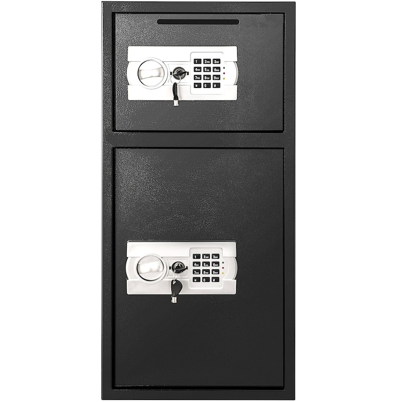 2.6 cu ft Dual Compartment Safe Box in Black Digital Lock Secure Storage for Valuables and Cash