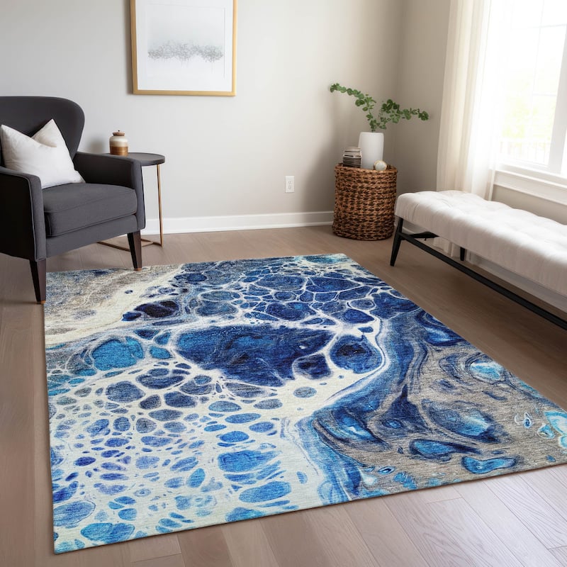 Machine Washable Indoor/ Outdoor Chantille Contemporary Rug