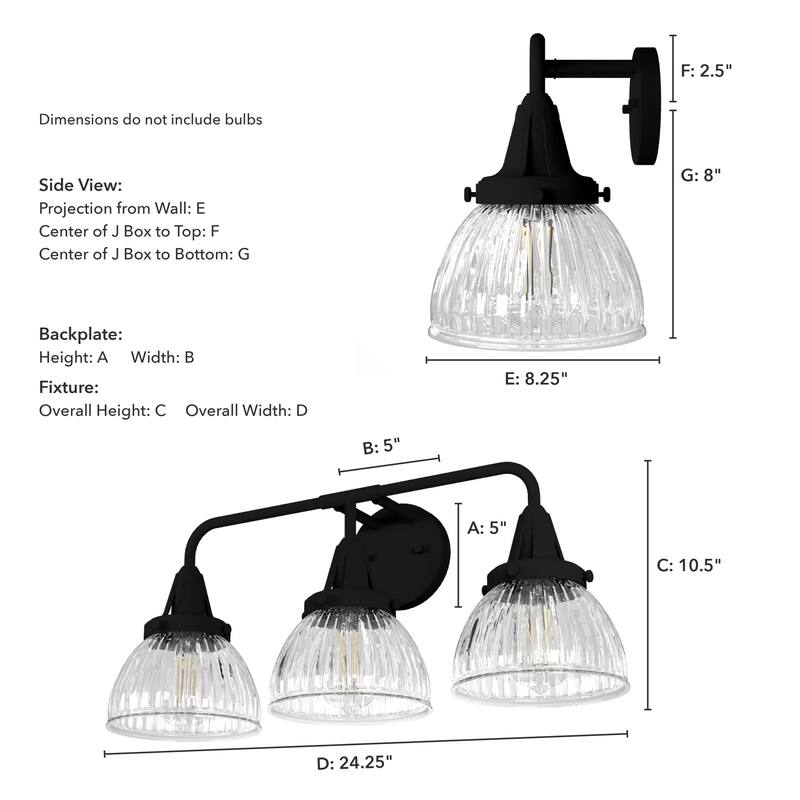 Hunter Cypress Grove 3-Light Vanity Wall Light