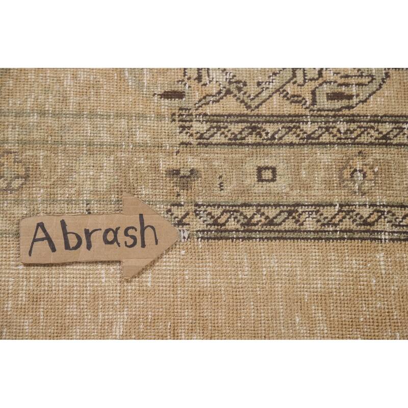 Antique Distressed Tabriz Persian Area Rug Handmade Wool Carpet - 9'10" x 12'9"