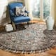 SAFAVIEH Handmade Aspen Lilian Boho Tribal Wool Rug - 7' x 7' Round - Charcoal/Light Brown