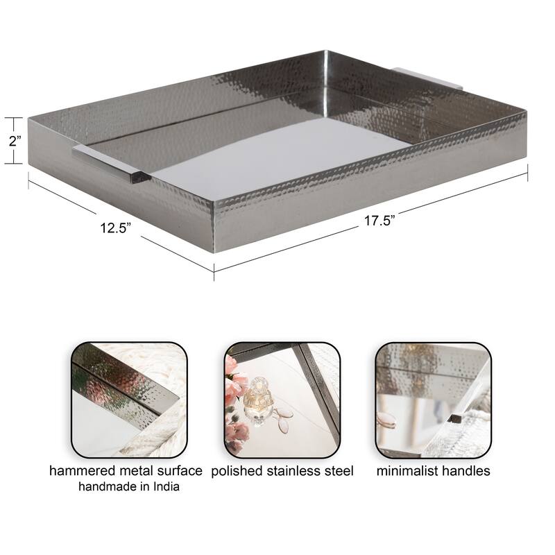 Kate and Laurel Samana Rectangle Metal Tray