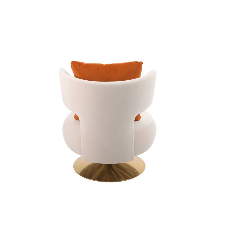 Fabric Swivel Round Barrel Chair