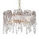 preview thumbnail 11 of 12, Alegate Modern Glam 3-Light Gold Drum Chandelier Glass Pendant for Dining Room