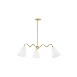 Tali Roth X Mitzi Lighting Onda 42.75 In. 3 Light Chandelier Aged Brass ...