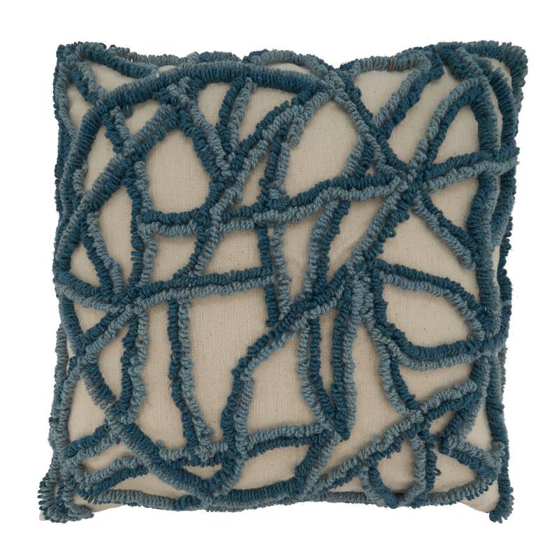 Throw Pillow With Cracked Embroidered Design, 20"x20"