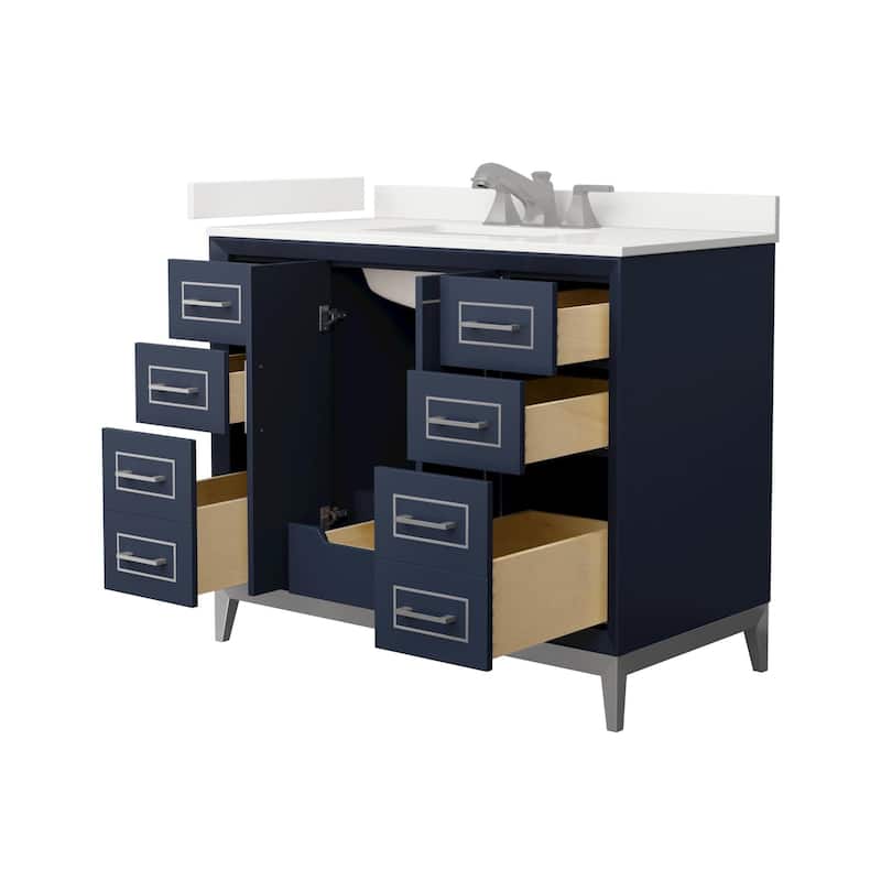Wyndham Collection WCH515142S-QTZ-US3MXX Marlena 42" Free Standing