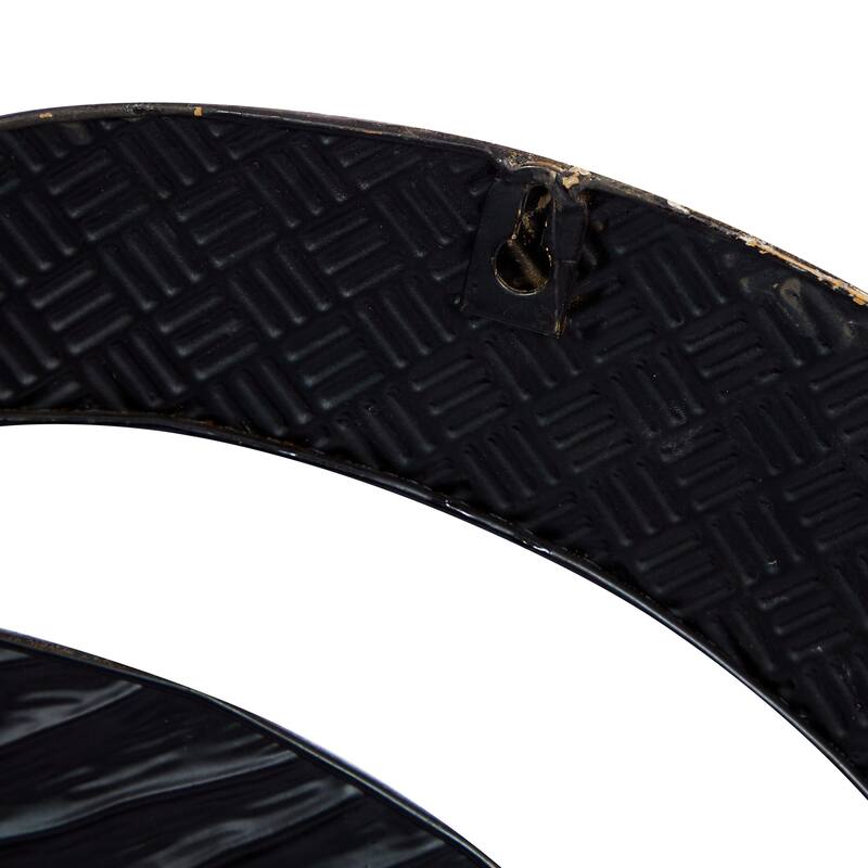 Metal Abstract Wall Decor with Round Mirror Accents - Beige - Roche River Decor