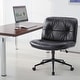 preview thumbnail 21 of 22, Armless Criss Cross Legged Chair with Wheels, Height Adjustable Makeup Vanity Chair, 360 Swivel Wide Task Chair - N/A