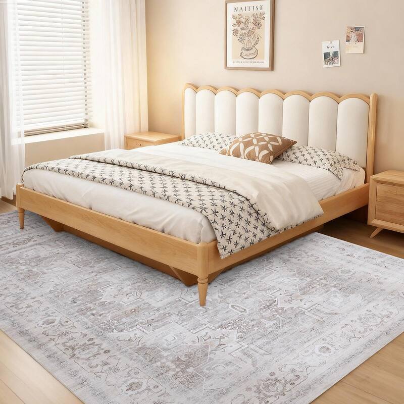 Rossetta 9x12FT Nordic-Style Polyester Carpet, Easy-to-Maintain and Silent - 96''x120'' inch - Beige+Multi