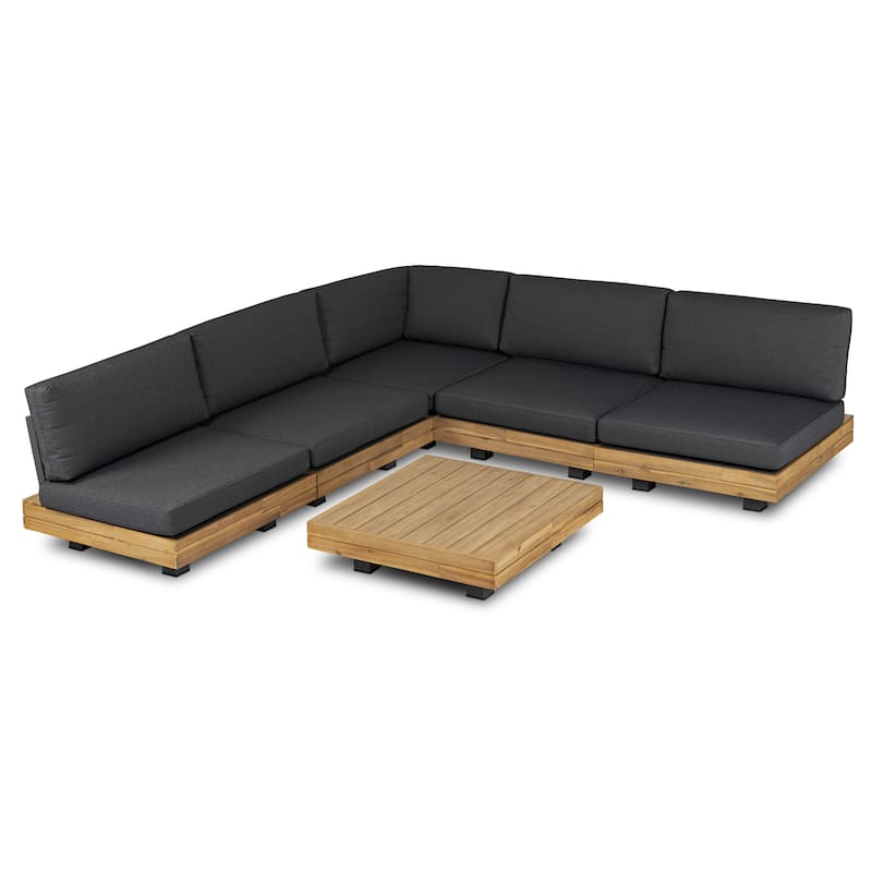 Poly and Bark Celenza Modular Full-Corner Sectional Set with Coffee Table