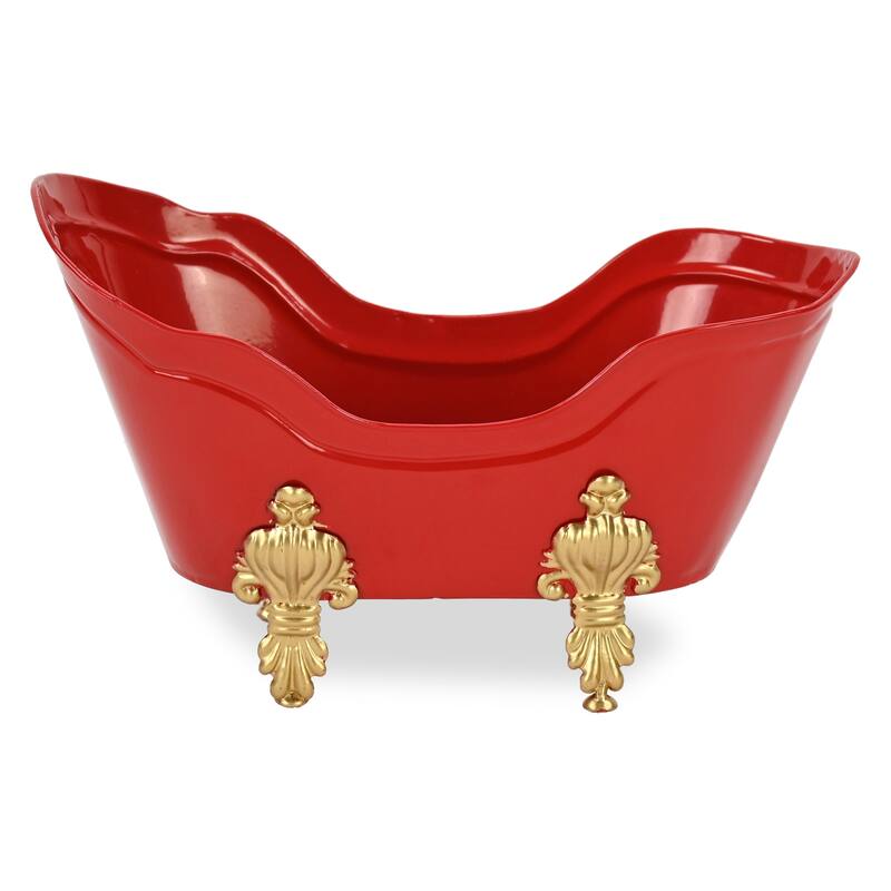 Eirlys 10" Christmas Mini Bathtub Decor - Red - N/A