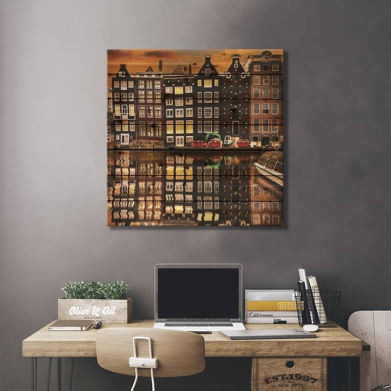 Amsterdam II Print On Wood by Enzo Romano - Multi-Color