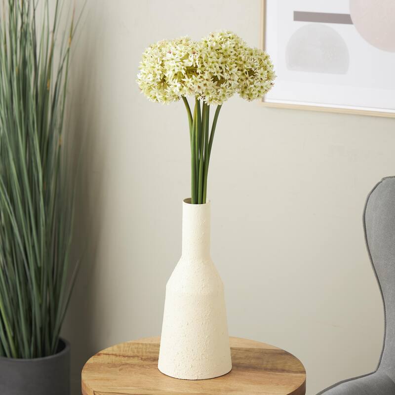 White Polyester Tall Allium Artificial Flower Stem (Set of 8) - White