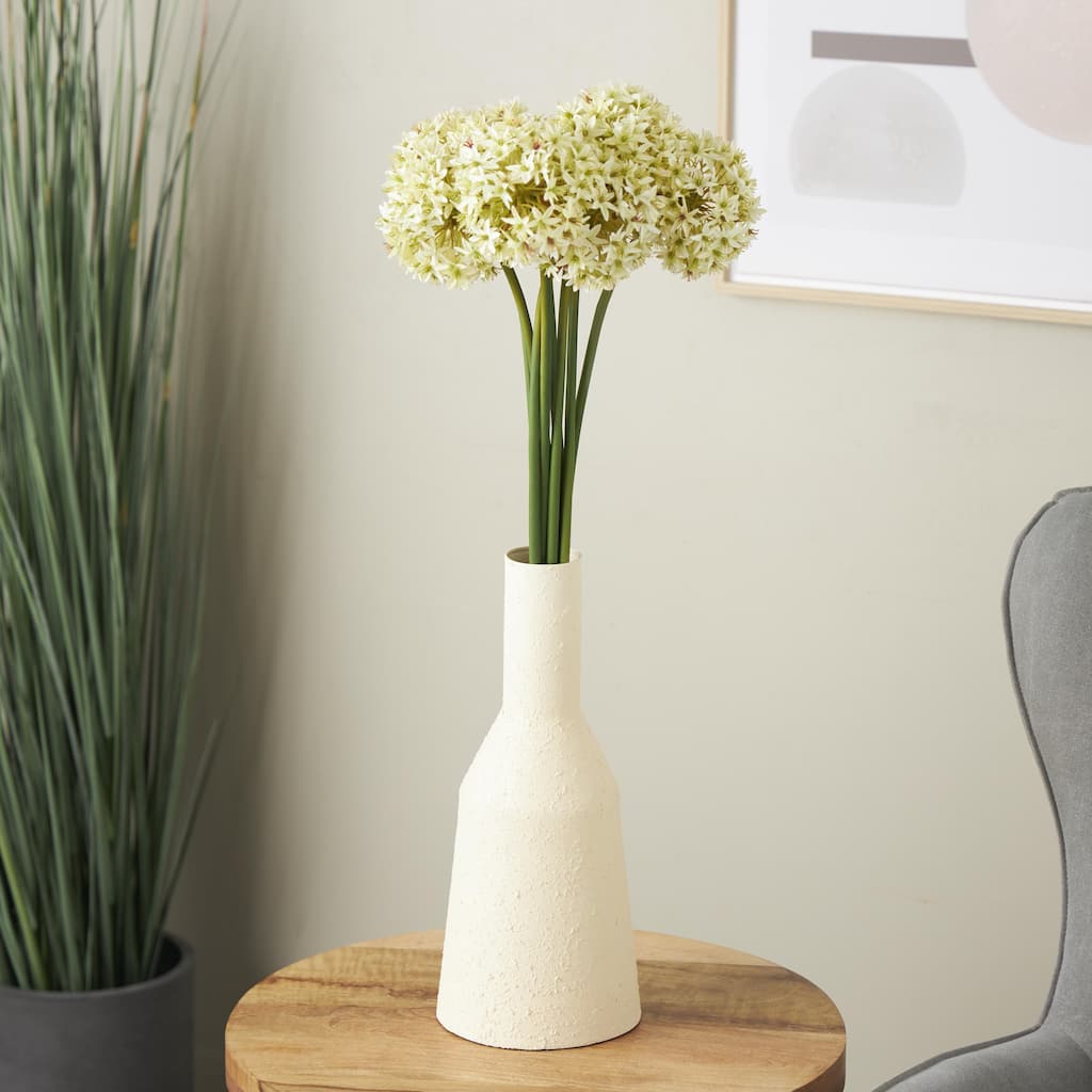 White Polyester Tall Allium Artificial Flower Stem (Set of 8)