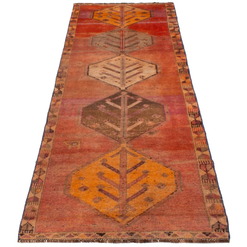 ECARPETGALLERY Hand-knotted Melis Vintage Copper Wool Rug - 4'2 x 12'9