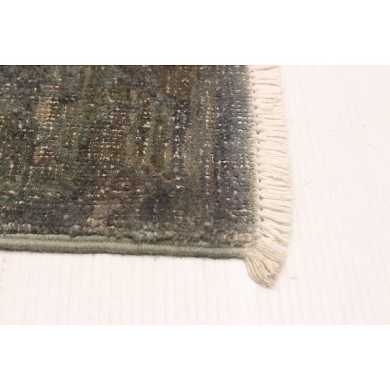 ECARPETGALLERY Hand-knotted Vibrance Dark Grey Wool Rug - 9'1 x 11'6