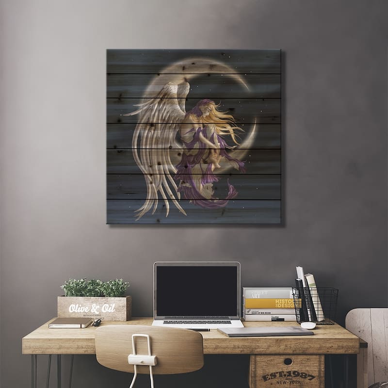 Moon Dreamer Print On Wood by Nene Thomas - Multi-Color