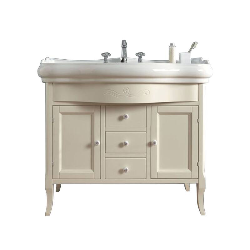 WS Bath Collections Retro 1050.03+7347 Retro 40" Free Standing Single - Matte White - Matte